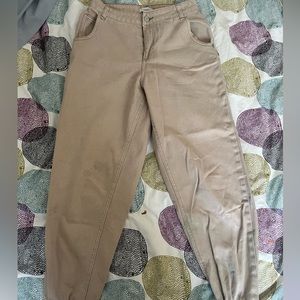 Tan pants, loose fit